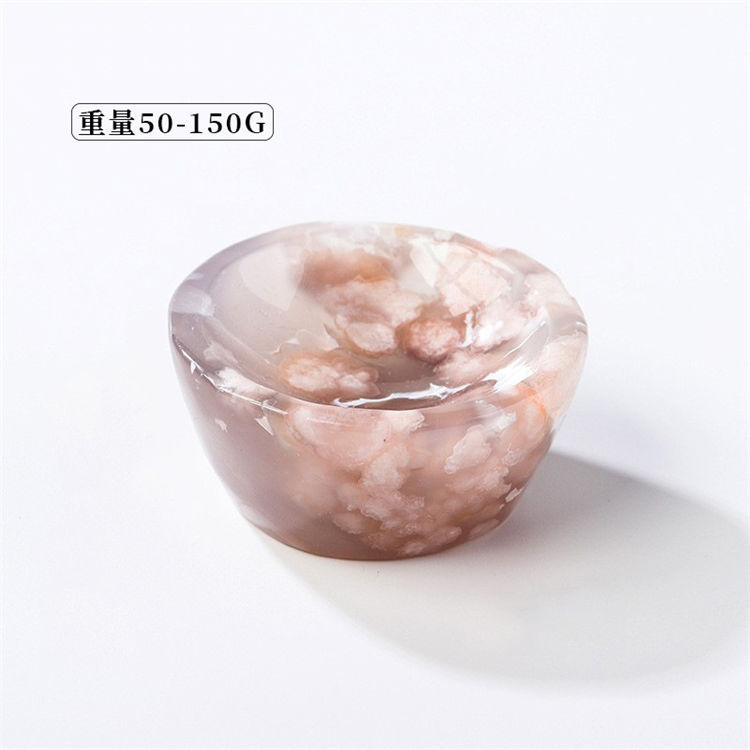 Natural cherry blossom agate crystal bowl