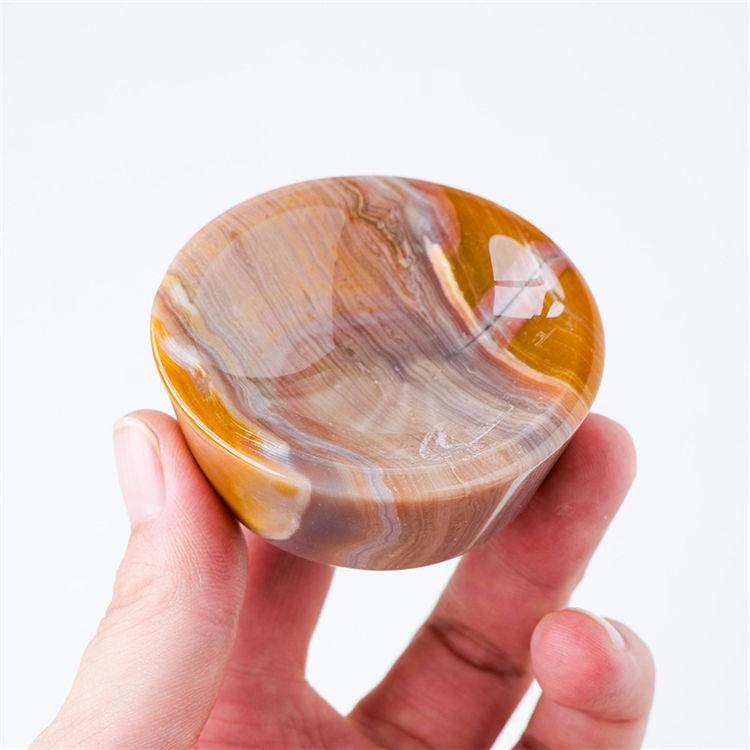 Natural cherry blossom agate crystal bowl