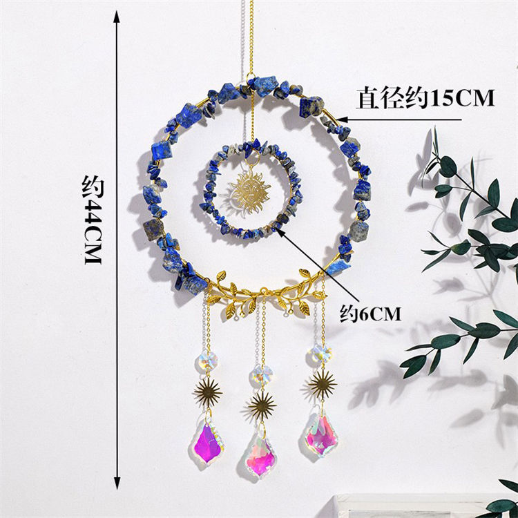 Natural crystal sun catcher wind chime pendant