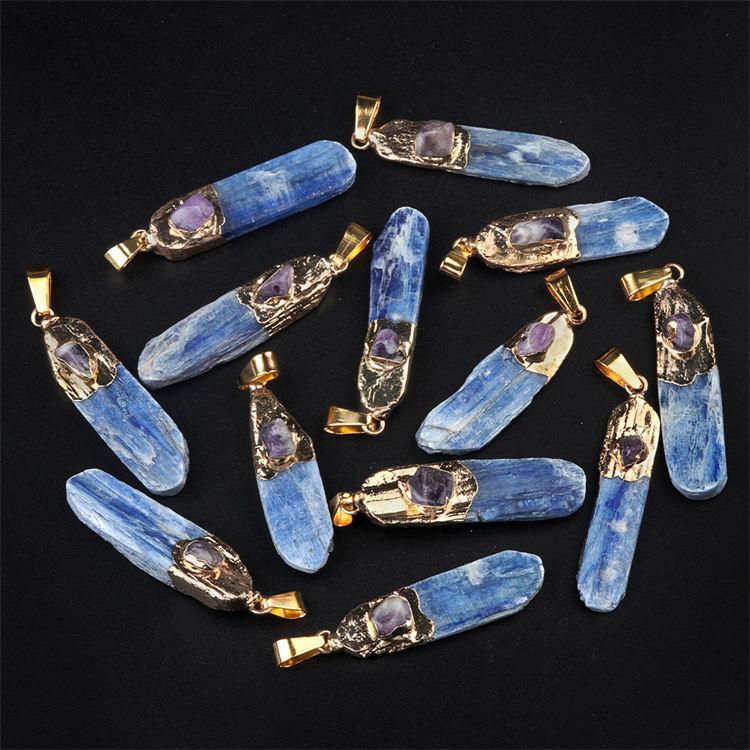Natural kyanite raw stone irregular pendant