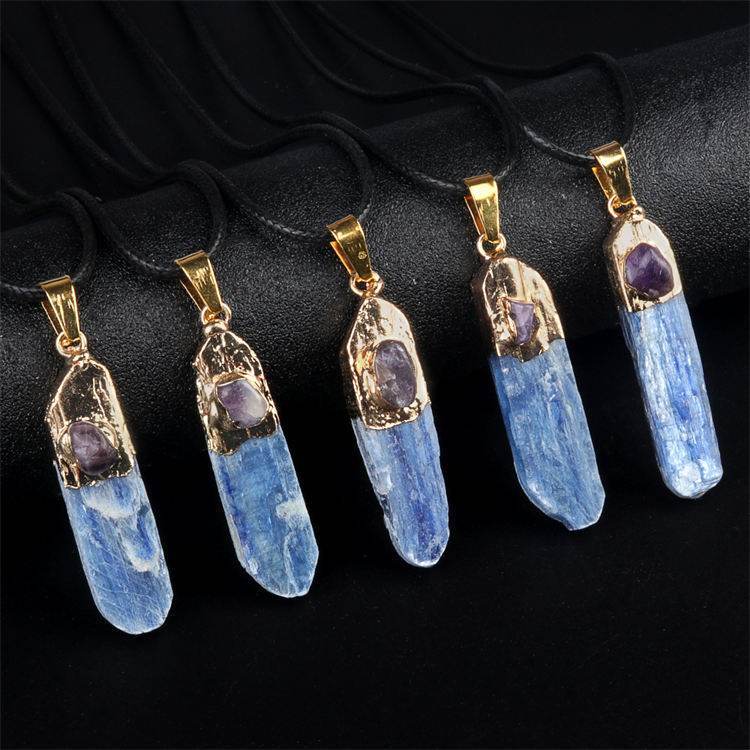 Natural kyanite raw stone irregular pendant