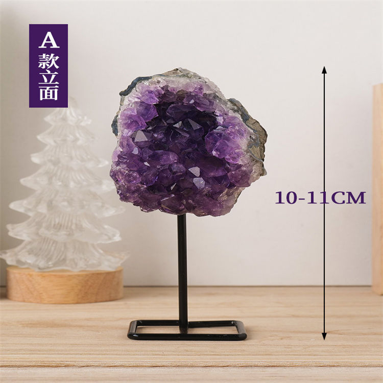 Natural crystal block support ornaments