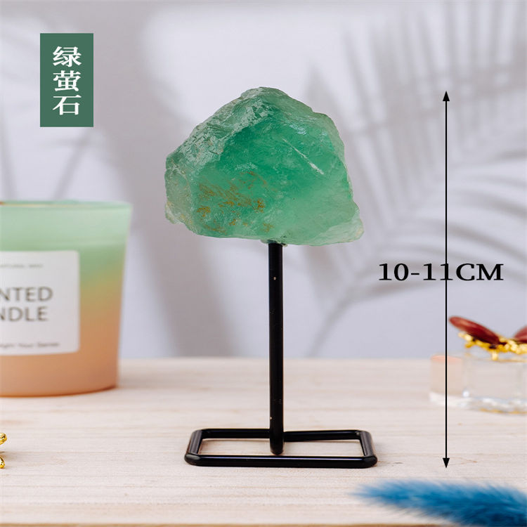 Natural crystal block support ornaments