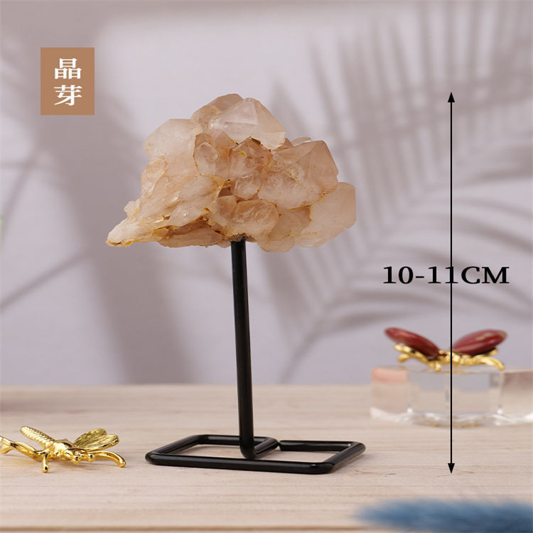 Natural crystal block support ornaments
