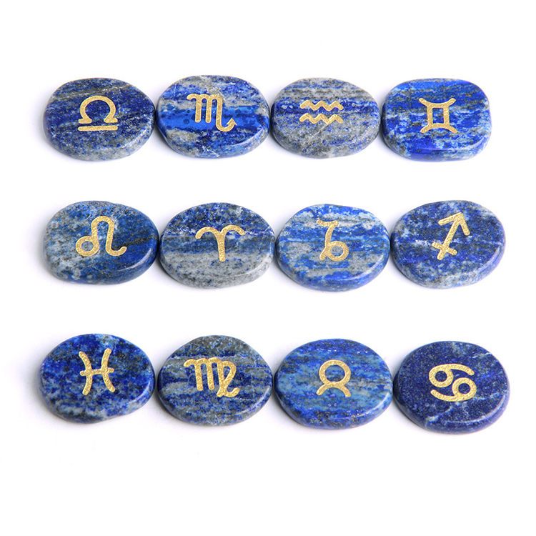 Constellation Runes Natural crystal agate engraved witches runes