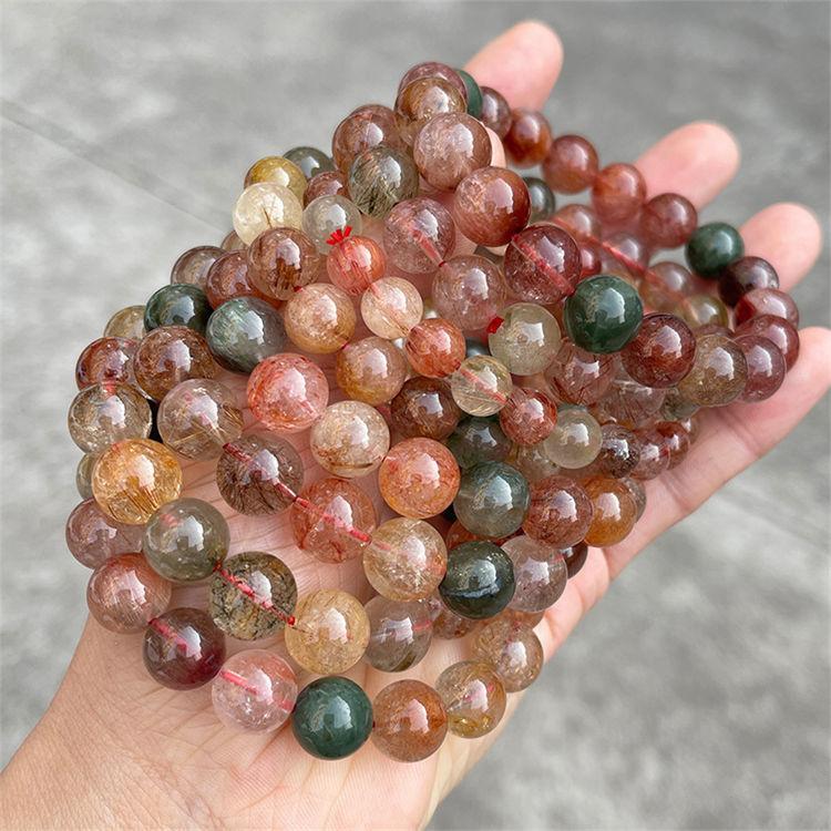 Natural crystal red and green Quartz Rutilated bracelet