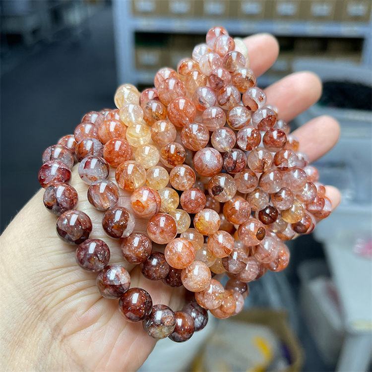 Natural crystal red  hematoid quartz bracelet