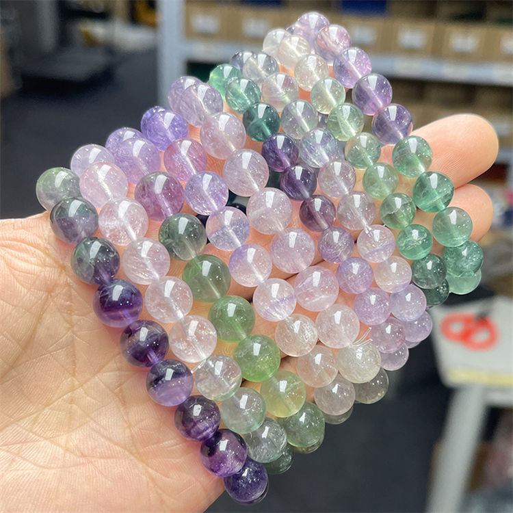 Natural gradient color fluorite bracelet