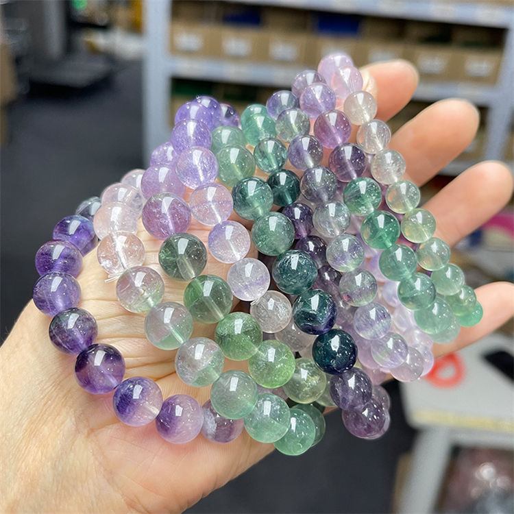 Natural gradient color fluorite bracelet