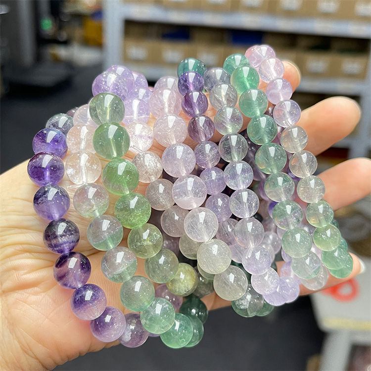 Natural gradient color fluorite bracelet