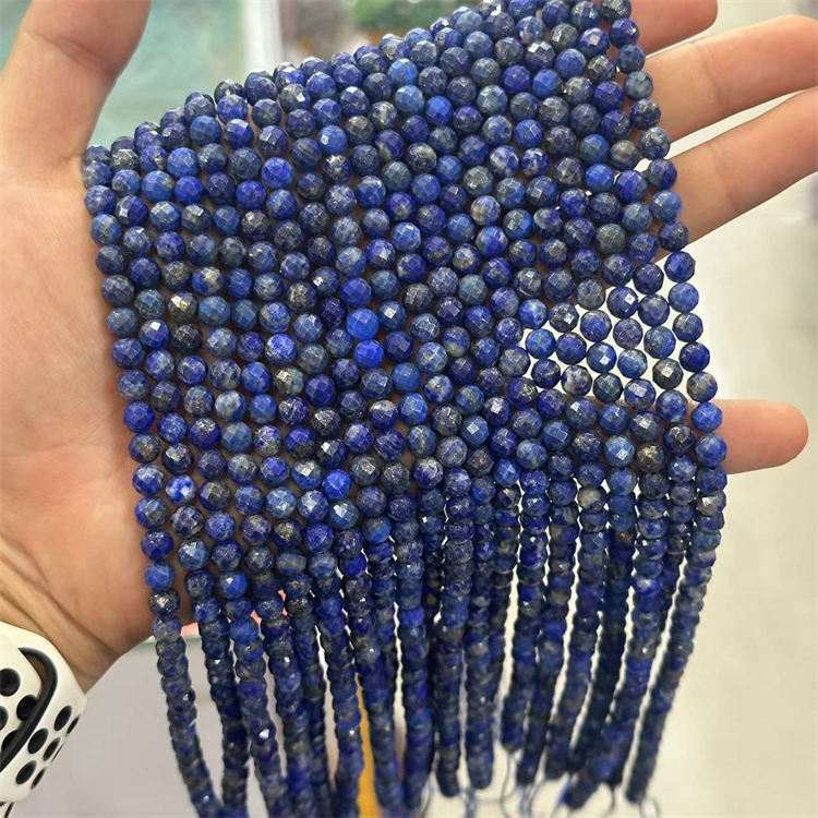 natural stone 6mm cut beads lapis