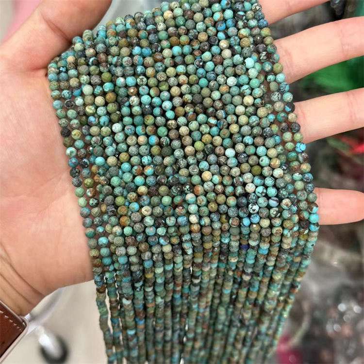 natural stone 4mm cut beads Hubei turquoise