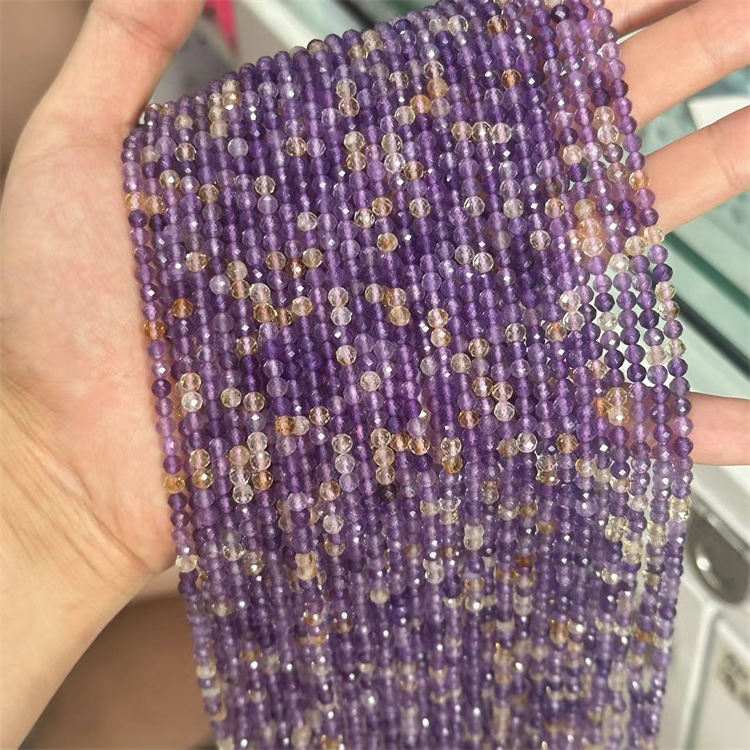 natural stone 4mm cut beads dark color ametrine