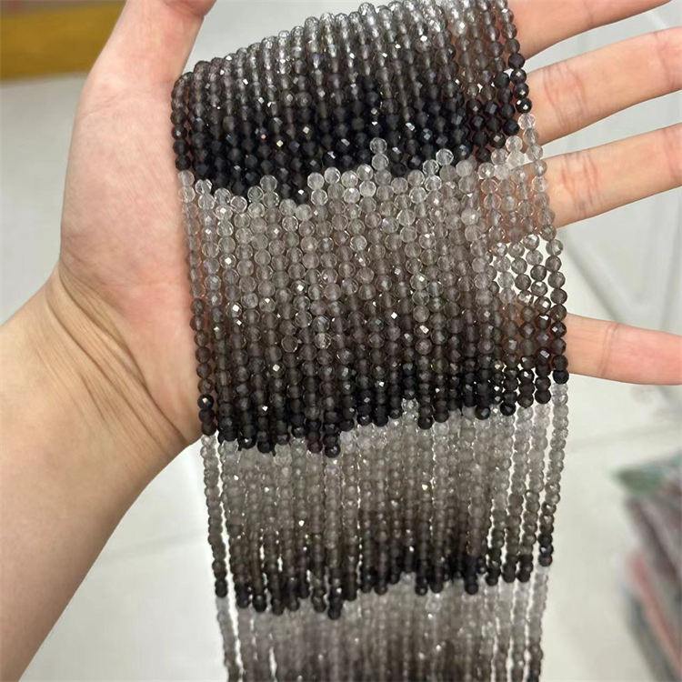 natural stone 4mm cut beads gradient tea crystal