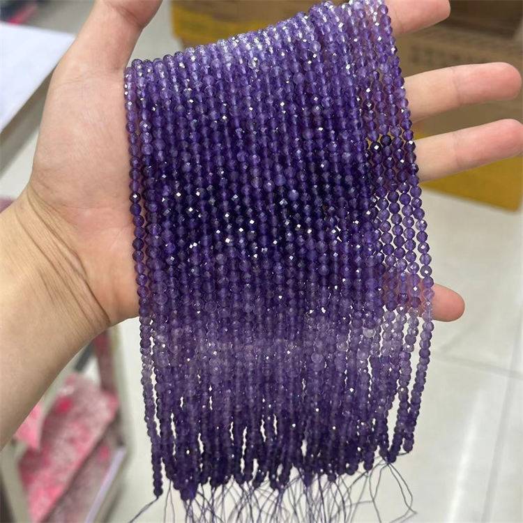 natural stone 4mm cut beads gradient Amethyst