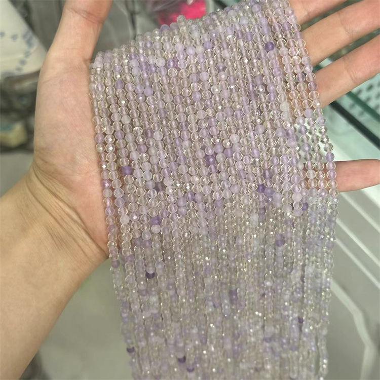 natural stone 4mm cut beads light color ametrine