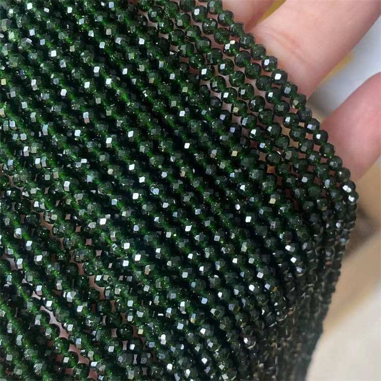 natural stone 3mm cut beads green sandstone