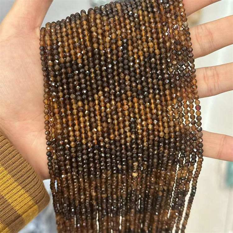 natural stone 3mm cut beads Gradient yellow tourmaline