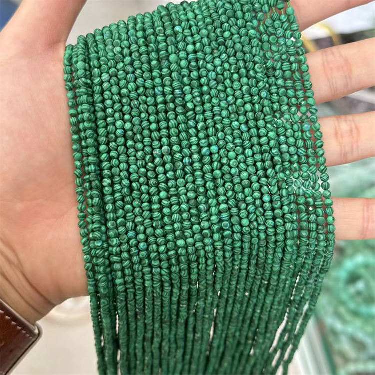 natural stone 3mm cut beads synthesis malachite