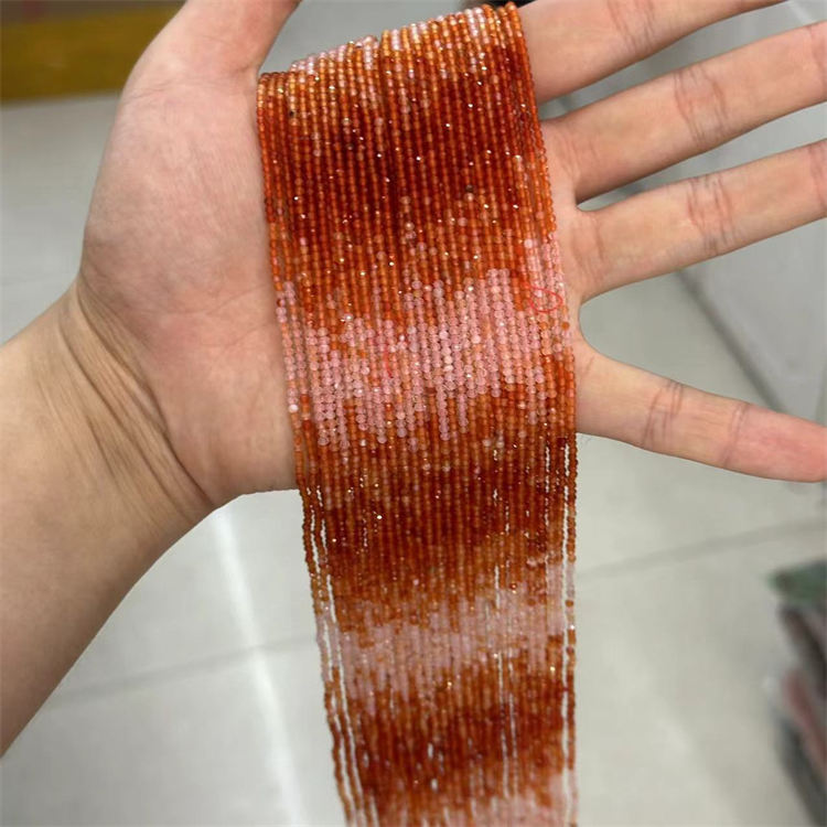 natural stone 2mm cut beads Gradient red agate