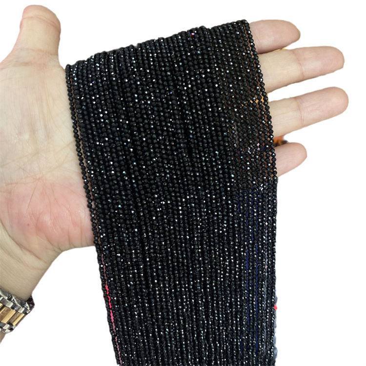 natural stone 2/3/4mm cut beads black spinel