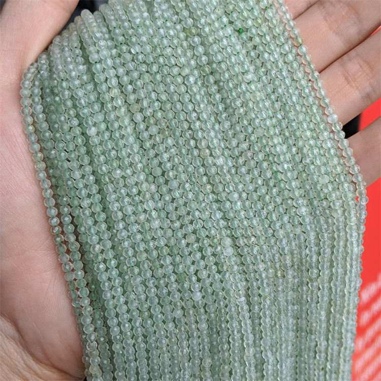 natural stone 3mm cut beads Prehnite