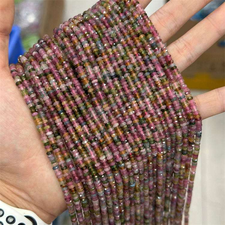 natural stone cut beads candy tourmaline