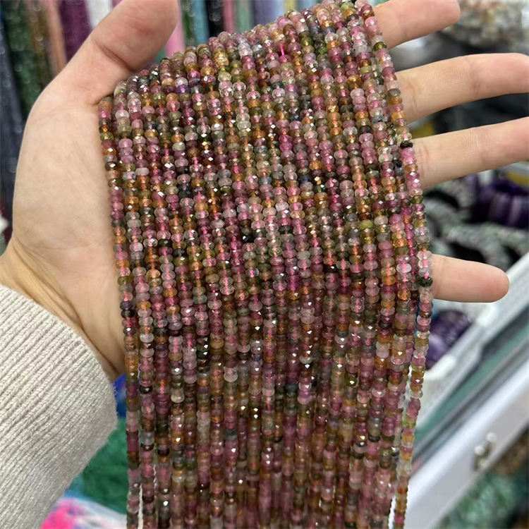 natural stone cut beads candy tourmaline
