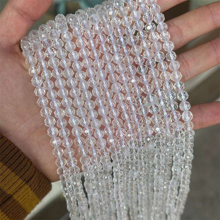 natural stone cut beads clear quartz