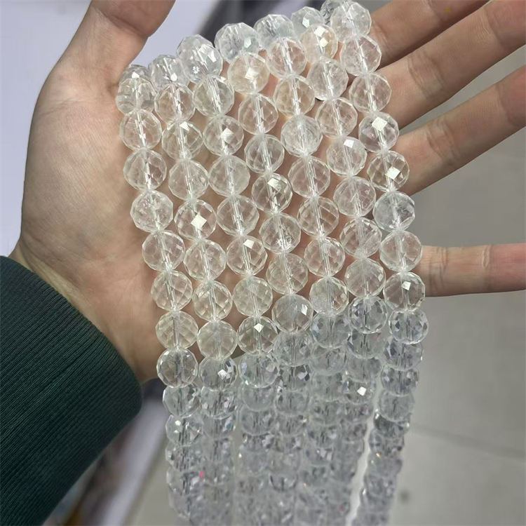 natural stone cut beads clear quartz