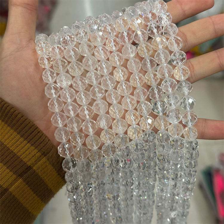 natural stone cut beads clear quartz