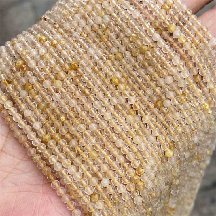 natural stone cut beads Quartz Rutilated