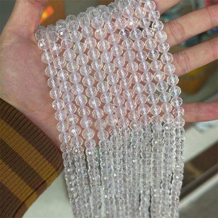 natural stone cut beads clear quartz