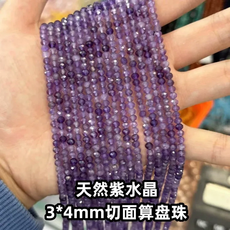 natural stone 3x4mm cut beads Amethyst