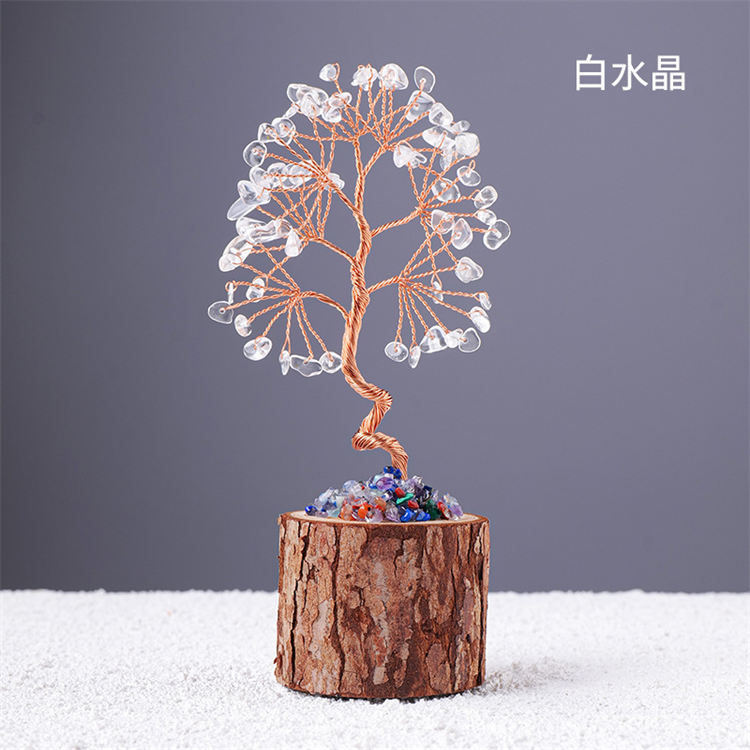 Natural crystal stone tree