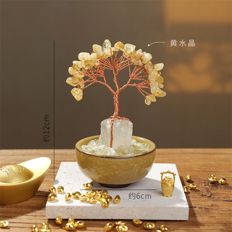 Natural crystal stone tree