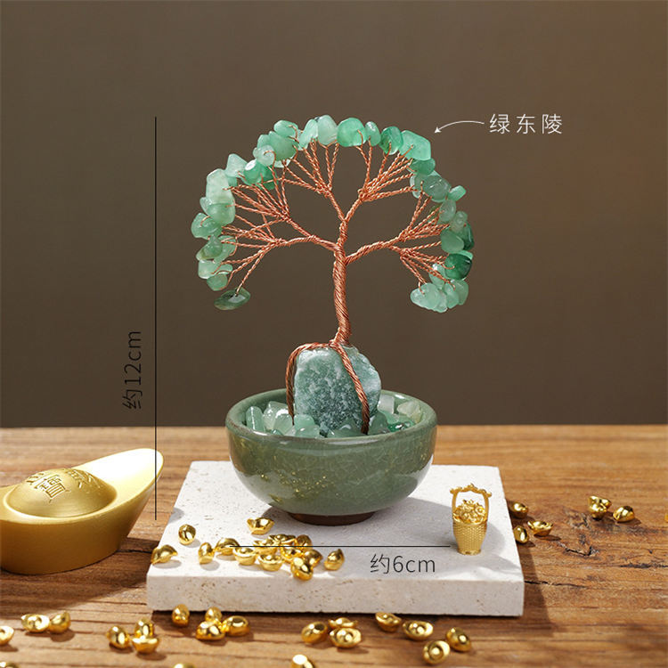 Natural crystal stone tree