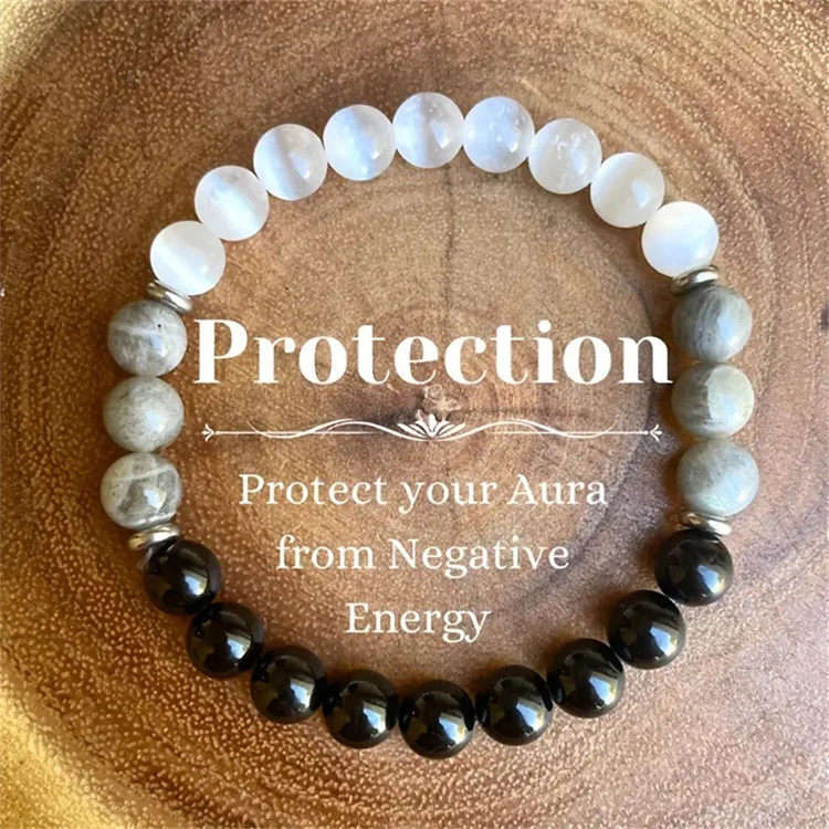 natural stones white opal bracelet