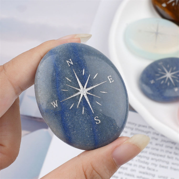 Natural crystal Compass Palm Stone