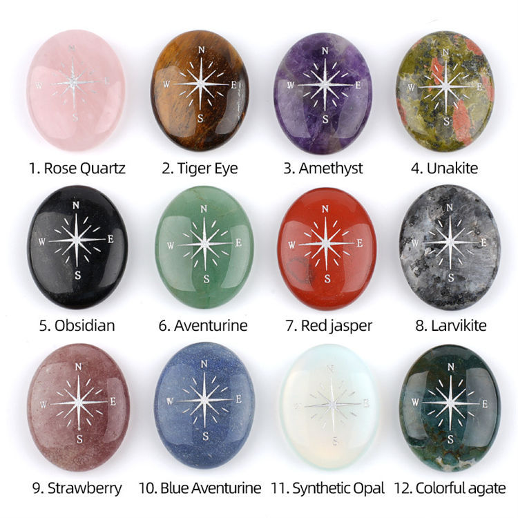 Natural crystal Compass Palm Stone