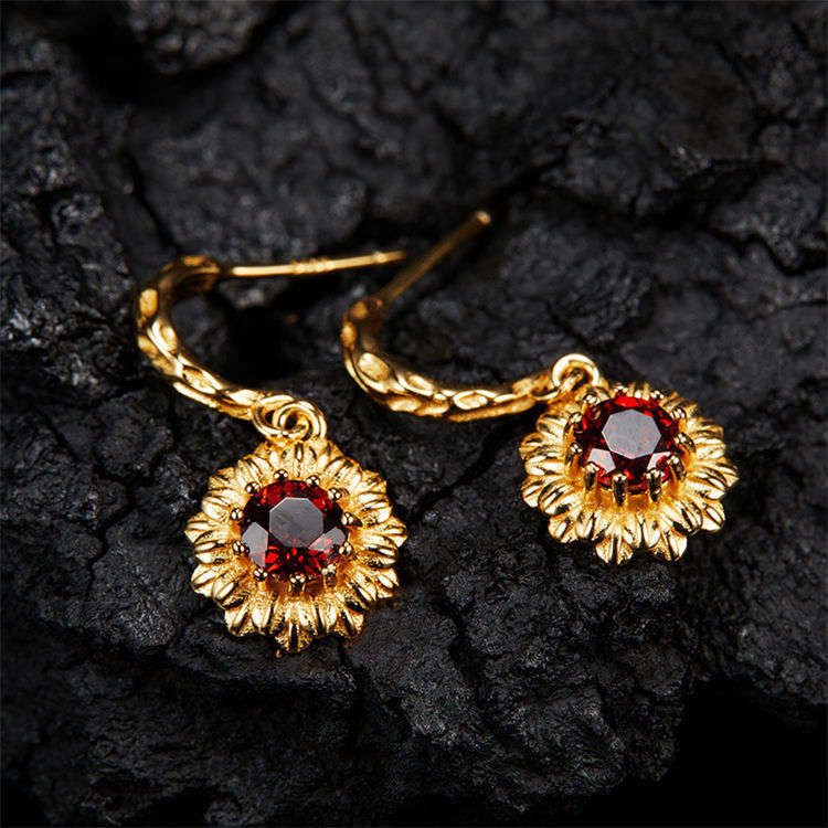 S925 Silver Natural Stone Adjustable earrings