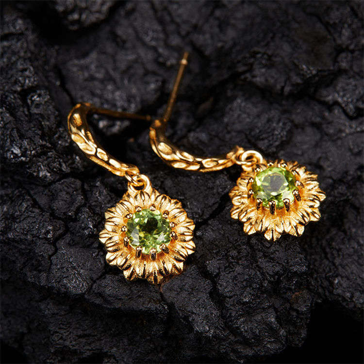 S925 Silver Natural Stone Adjustable earrings