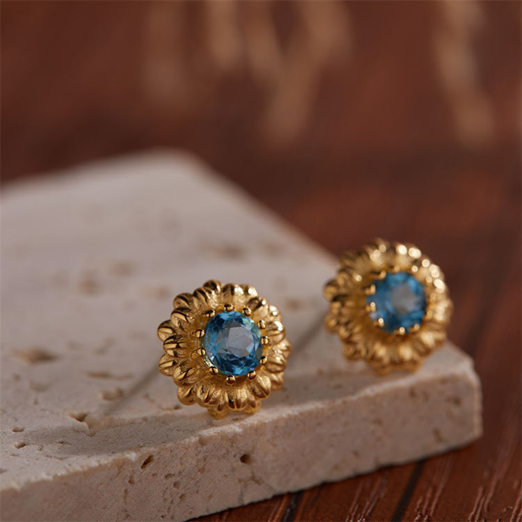 S925 Silver Natural Stone Adjustable earrings