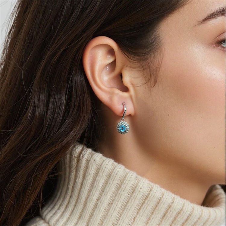 S925 Silver Natural Stone Adjustable earrings