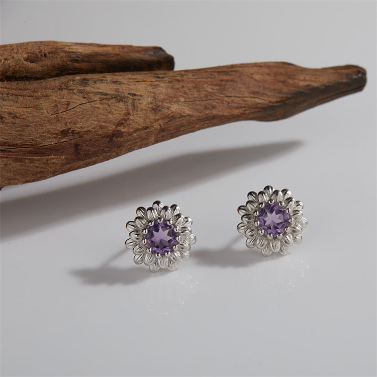 S925 Silver Natural Stone Adjustable earrings