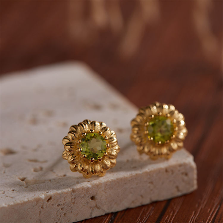 S925 Silver Natural Stone Adjustable earrings