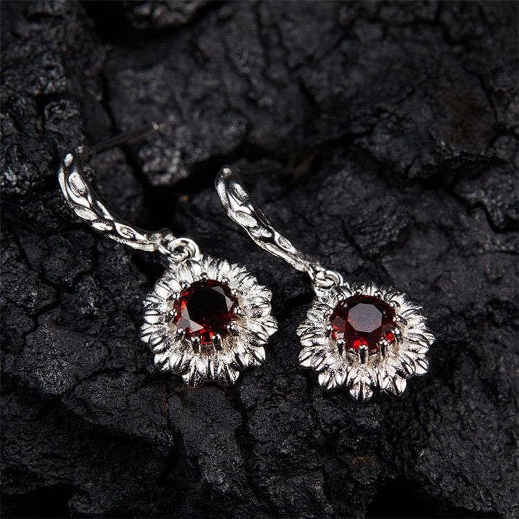 S925 Silver Natural Stone Adjustable earrings