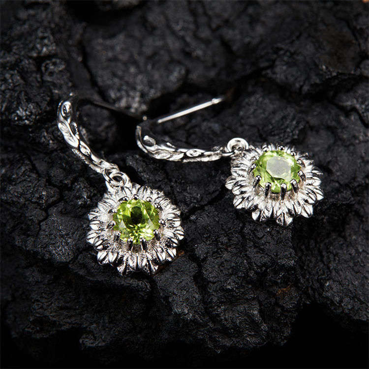 S925 Silver Natural Stone Adjustable earrings