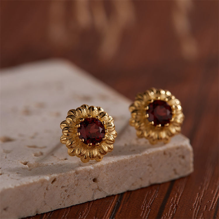 S925 Silver Natural Stone Adjustable earrings
