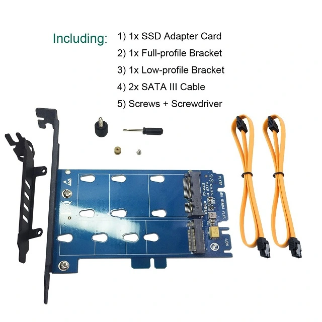 GLOTRENDS 2 in 1 M.2 SATA Adapter Card and mSATA SSD Adapter Card